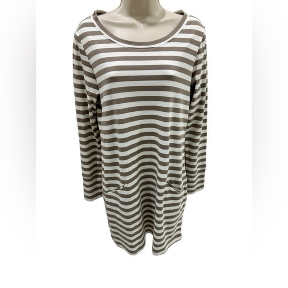 The company store tshirt long sleeve crewneck stripped dress